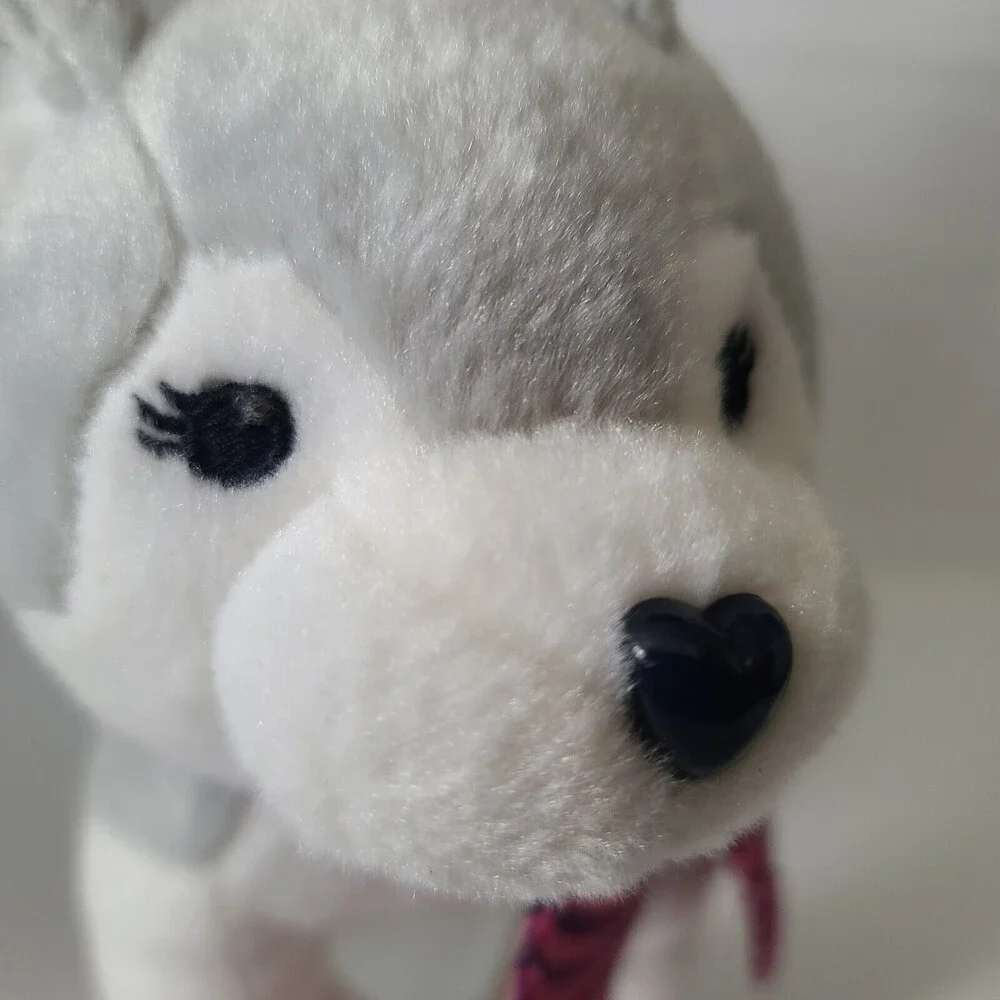 Husky with Scarf Girl Zippered Purse Carry Bag Embroidered Eyes